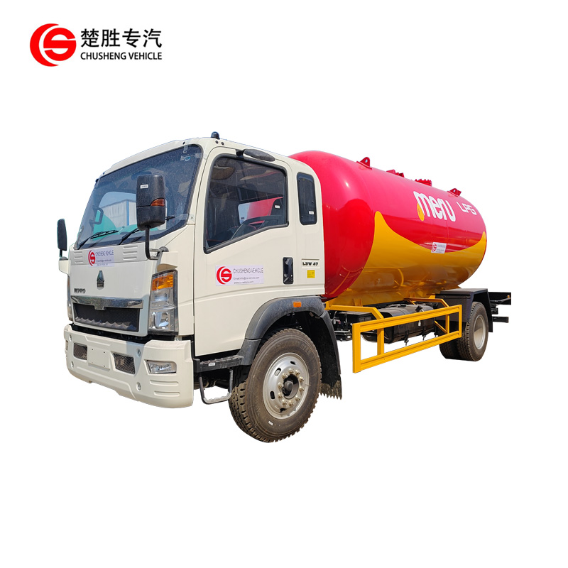 جودة عالية HOWO 10m³ LPG Bobtail Truck شاحنة صهريج غاز البترول المسال